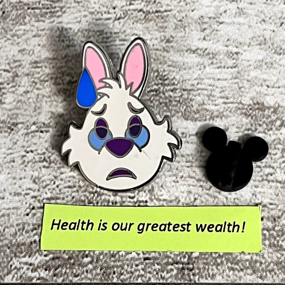 Disney Pin White Rabbit Exhausted Emoji‎ - Wonderland